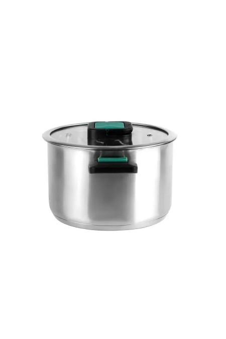 Кастрюля LARA Изумруд LR02-245 6.4 л (серебристый) 5