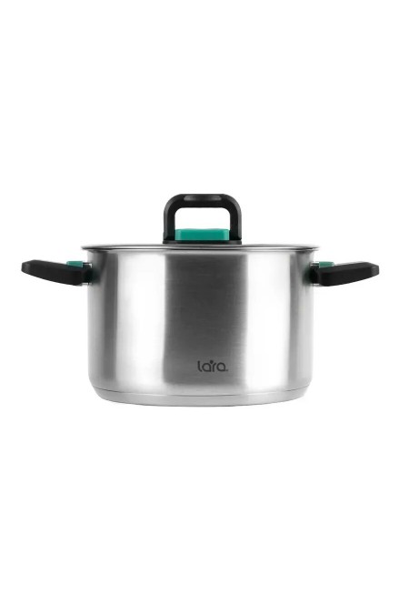 Кастрюля LARA Изумруд LR02-245 6.4 л (серебристый) 8