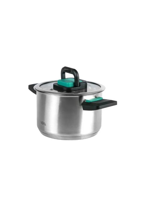 Кастрюля LARA Изумруд LR02-245 6.4 л (серебристый) 9