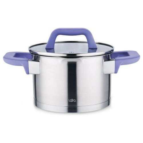 Кастрюля LARA Лаванда LR02-255 6.4 л (серебристый) 2