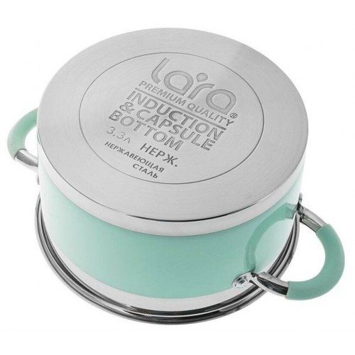 Кастрюля LARA Mint LR02-542 3.1 л (мятный) 6