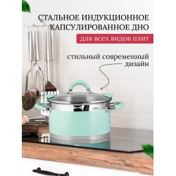 Кастрюля LARA Mint LR02-545 7.2 л (мятный)
