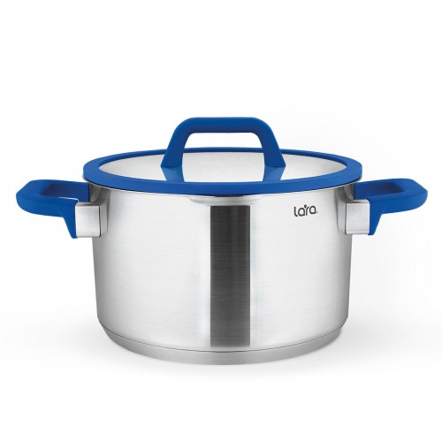 Кастрюля LARA Сапфир LR02-793 4.9 л (серебристый) 1