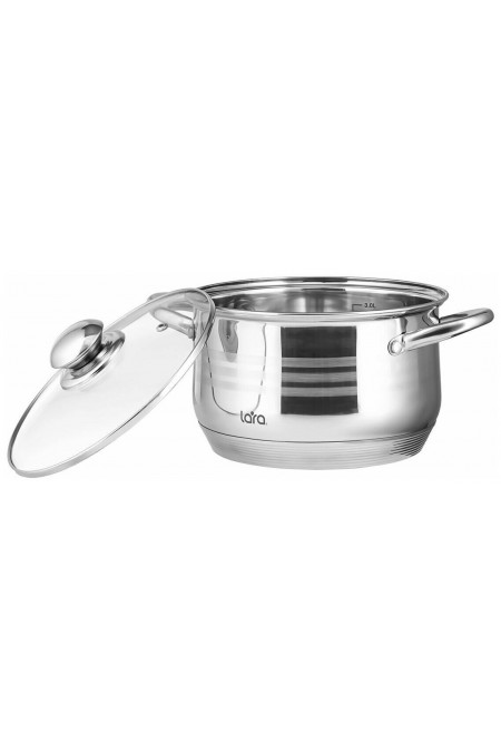 Кастрюля LARA Sonata LR02-582 3.9 л (серебристый) 5