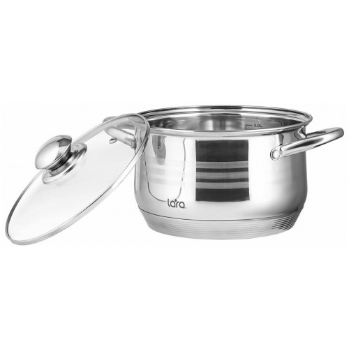 Кастрюля LARA Sonata LR02-582 3.9 л (серебристый) 5