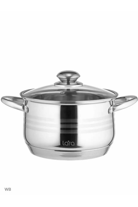Кастрюля LARA Sonata LR02-584 4.9 л (серебристый) 