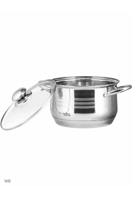 Кастрюля LARA Sonata LR02-584 4.9 л (серебристый) 2