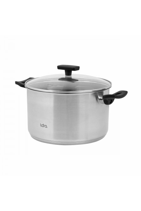 Кастрюля LARA Веста LR02-248 3.9 л (серебристый) 