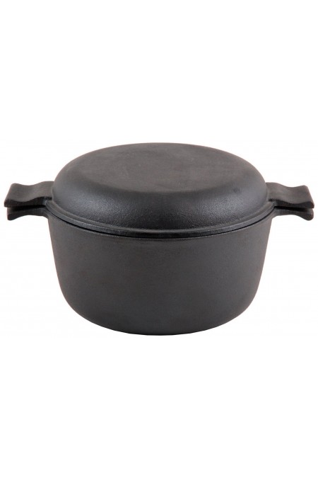 Кастрюля Mallony CC-20/30 2,2 л с крышкой-сковородой (черный) 1