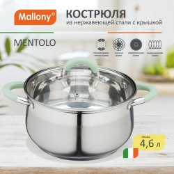 Кастрюля Mallony Mentolo 4.6 л (серебристый)