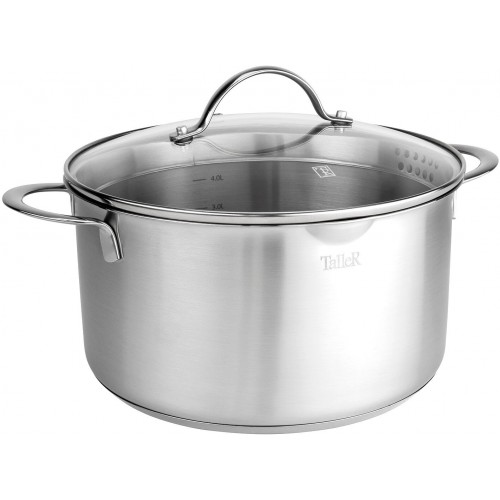 Кастрюля Taller Авелина 5,3 л (серебристый) 1