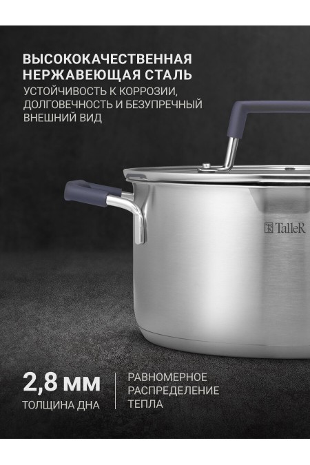 Кастрюля Taller TR-11012 2.4 л (серебристый) 1