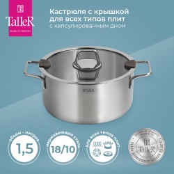 Кастрюля TalleR TR-11031 1.5 л (серебристый)
