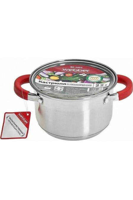 Кастрюля Webber BE-340/2 2.2 л (серебристый) 1