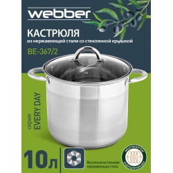 Кастрюля Webber BE-376/2 17 л (серебристый)