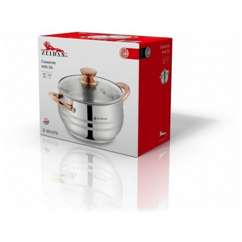 Кастрюля Zeidan Z-501070 3.6 л (серебристый) 1