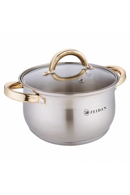 Кастрюля Zeidan Z-501077 2.1 л (серебристый/золотой) 