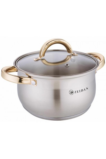 Кастрюля Zeidan Z-501081 6.6 л (серебристый/золотой) 
