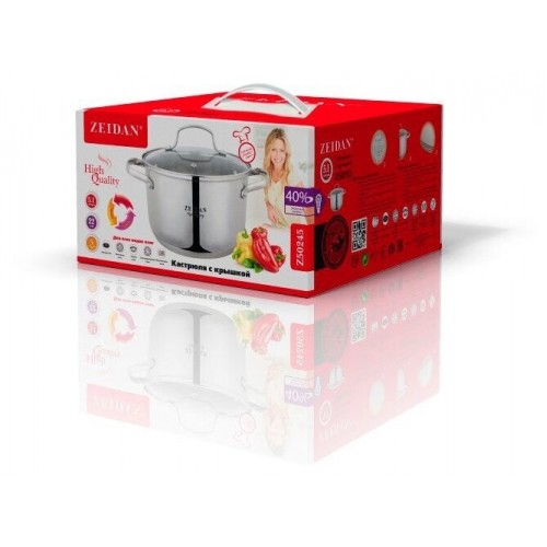 Кастрюля Zeidan Z-50245 5.1 л (серебристый) 4