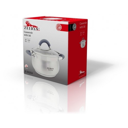 Кастрюля Zeidan Z50254 6,6 л (серебристый) 2
