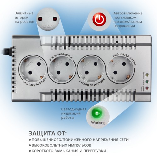 Стабилизатор напряжения SVEN VR-F1500 1