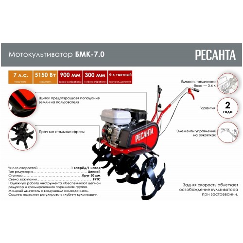 Культиватор Ресанта БМК-7,0 (70/5/33) 7