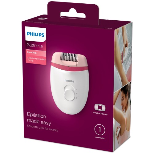 Эпилятор Philips BRE235/00 Satinelle Essential (белый/розовый) 1