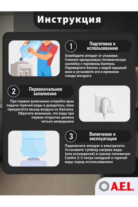 Напольный кулер A.E.L. LC-AEL-809A (черный) 6