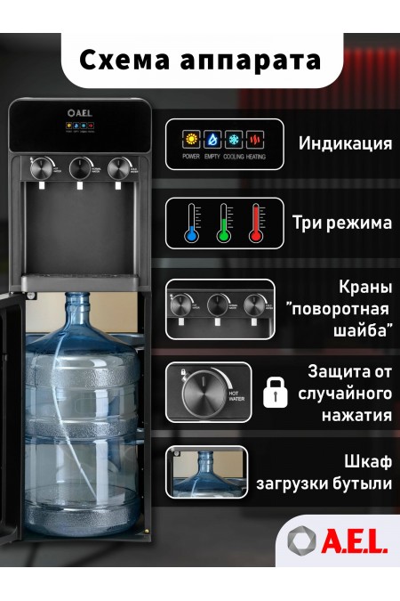 Напольный кулер A.E.L. LD-AEL-825A full (00469) (черный) 1
