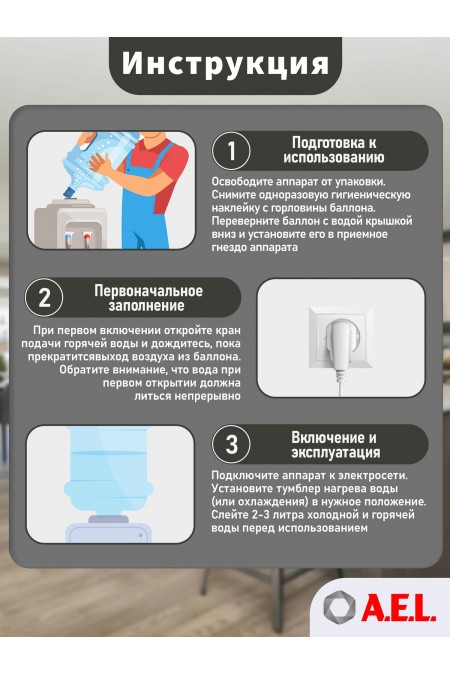 Настольный кулер A.E.L. TD-AEL-36 v.2 (белый) 4