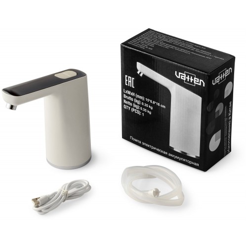 Помпа для воды VATTEN модель №10 (6920) (аккумуляторная) (белый/черный) 2