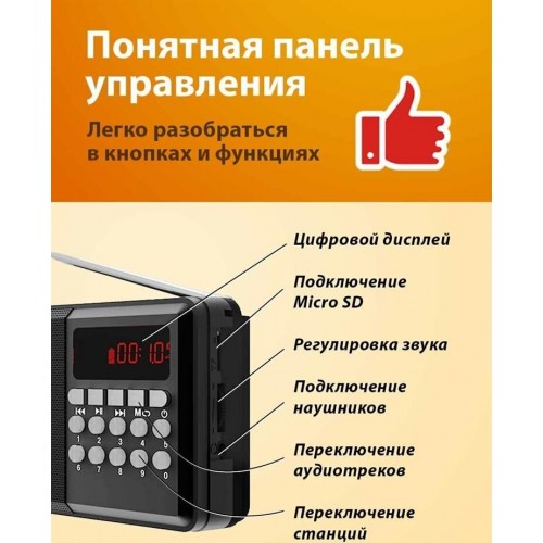 Радиоприемник Ritmix RPR-001 (черный) 9