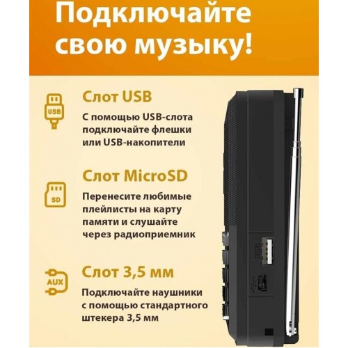 Радиоприемник Ritmix RPR-001 (черный) 12