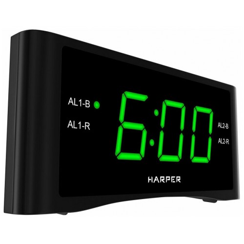 Радиобудильник Harper HCLK-1006 LED зеленые часы (черный) 1