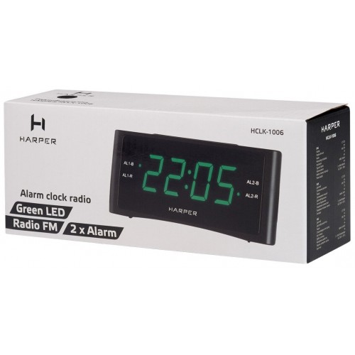 Радиобудильник Harper HCLK-1006 LED зеленые часы (черный) 5