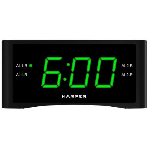 Радиобудильник Harper HCLK-1006 LED зеленые часы (черный) 6