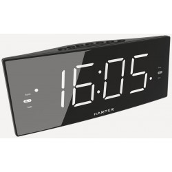 Радиобудильник Harper HCLK-2050 LED белые часы (черный)