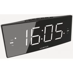 Радиобудильник Harper HCLK-2050 LED белые часы (черный)