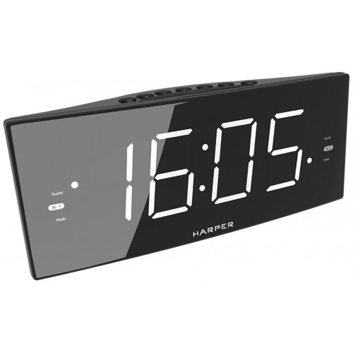 Радиобудильник Harper HCLK-2050 LED белые часы (черный) 3