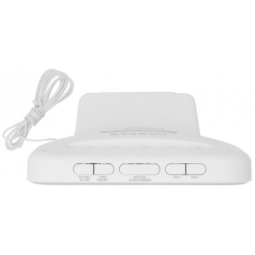 Радиобудильник Harper HCLK-2060 LED белые часы (белый/серый) 3