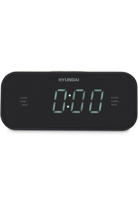 Радиобудильник Hyundai H-RCL221 LCD белые часы (черный) 