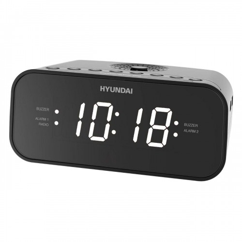 Радиобудильник Hyundai H-RCL221 LCD белые часы (черный) 1