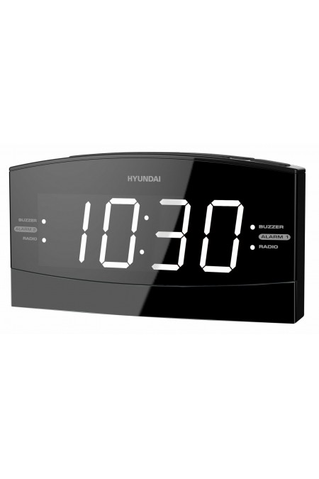 Радиобудильник Hyundai H-RCL238 LCD белые часы (черный) 