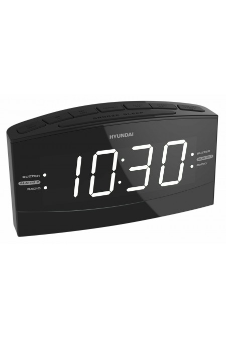 Радиобудильник Hyundai H-RCL238 LCD белые часы (черный) 1