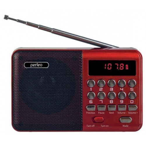 Радиоприемник Perfeo PALM FM+ i90-BL (красный) 