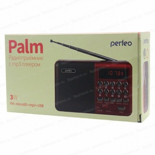 Радиоприемник Perfeo PALM FM+ i90-BL (красный) 3