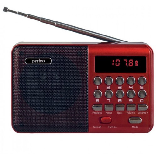 Радиоприемник Perfeo (PF_A4871) PALM (красный) 