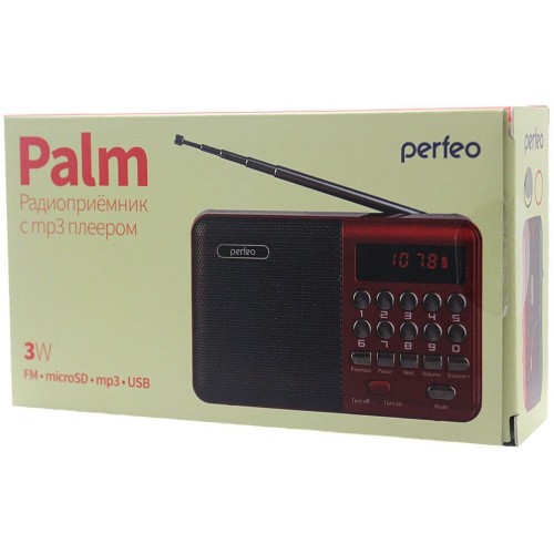 Радиоприемник Perfeo (PF_A4871) PALM (красный) 3