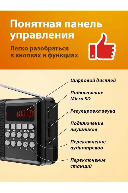 Радиоприемник Ritmix RPR-001 (черный) 3