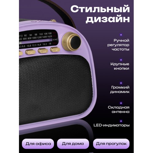 Радиоприемник Ritmix RPR-040 (лаванда) 8